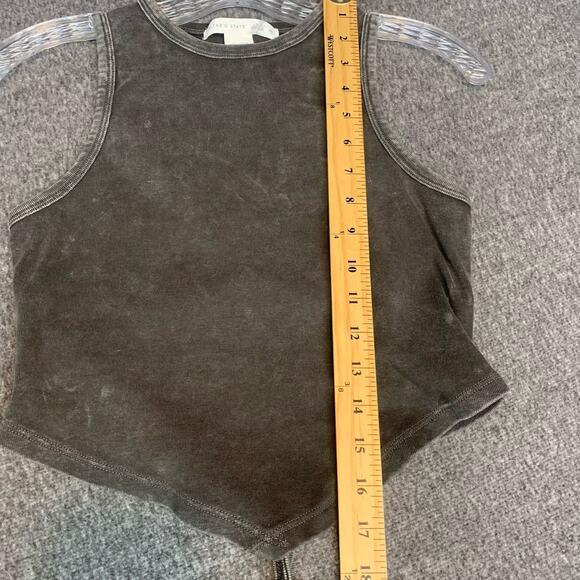 Altar'd State Shirt Womens Medium Echo Tie Back Tank Top Stone Wash Gray Crop - Picture 6 of 6